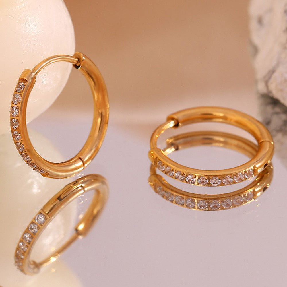 Huggie Hoop Earrings For Women Dainty Hypoallergenic Earrings Cubic Zirconia Split Hoop Gold Jewelry Christmas Gifts