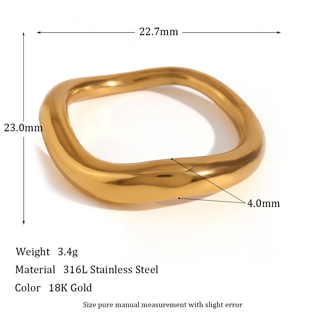 Twisted Wave Band Irregular Ring For Women 18K Gold Plated Wavy Stackable Ring Wedding Party Jewelry Gifts Dainty Accessories