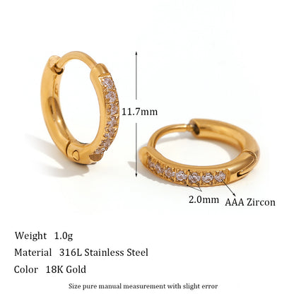 Huggie Hoop Earrings For Women Dainty Hypoallergenic Earrings Cubic Zirconia Split Hoop Gold Jewelry Christmas Gifts