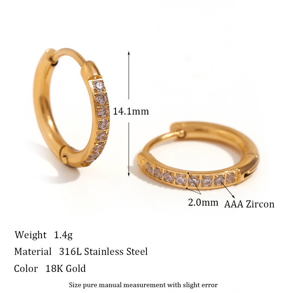 Huggie Hoop Earrings For Women Dainty Hypoallergenic Earrings Cubic Zirconia Split Hoop Gold Jewelry Christmas Gifts